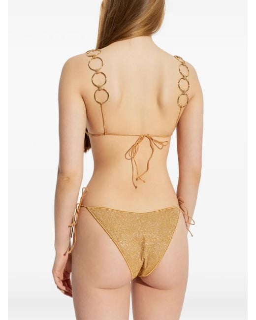 Oseree White Ring-Embellished Bikini
