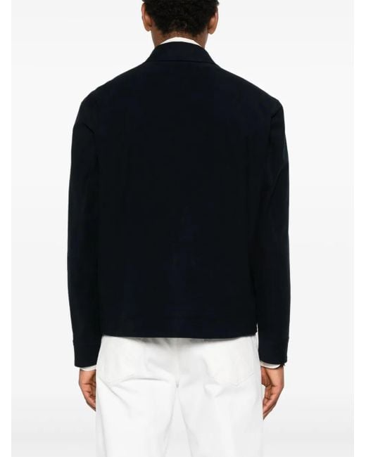 Lardini Black Non-Brushed-Fleece Shirt Jacket for men