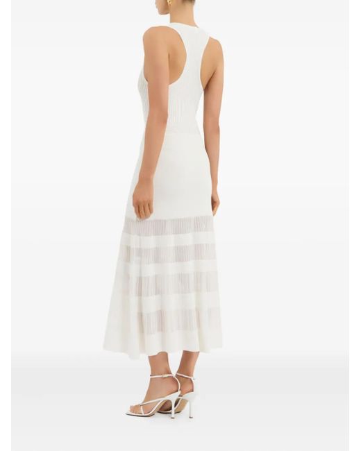 Rebecca Vallance White Geripptes Reign Midikleid