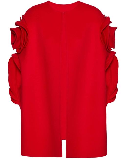 Mantella Compact Drap con applicazione di Valentino Garavani in Red