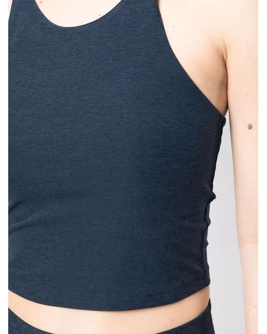 Beyond Yoga Blue Focus Cropped Racerback Tank