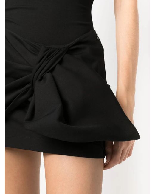 The Attico Black Daiki Tie-Knit Mini Skirt