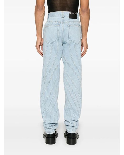 Mugler Blue Seam-Detail Jeans for men