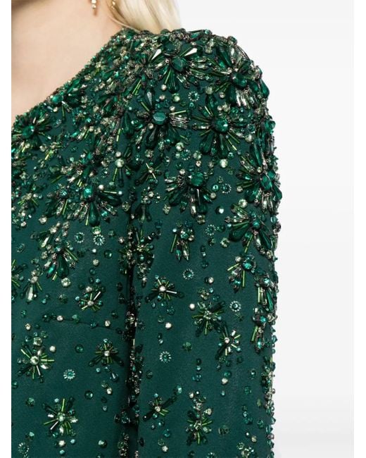 Jenny Packham Vanity ビーズ クロップドジャケット Green