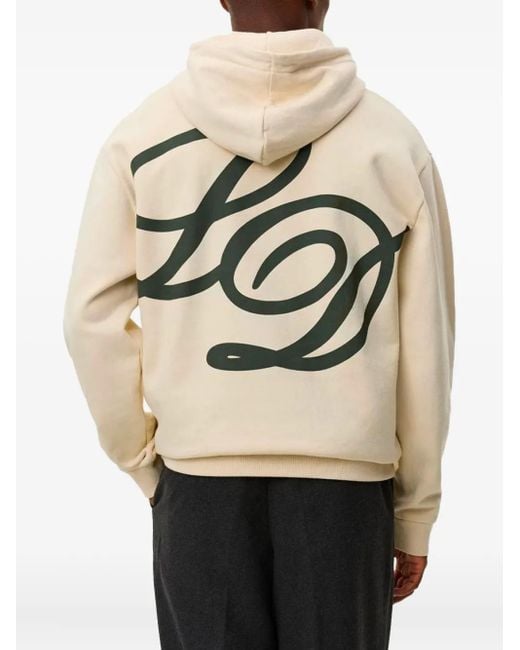 Les Deux Natural Logo-Embroidered Cotton Hoodie for men