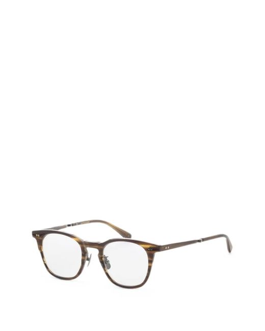 Garrett Leight Brown Wright C Round-Frame Glasses