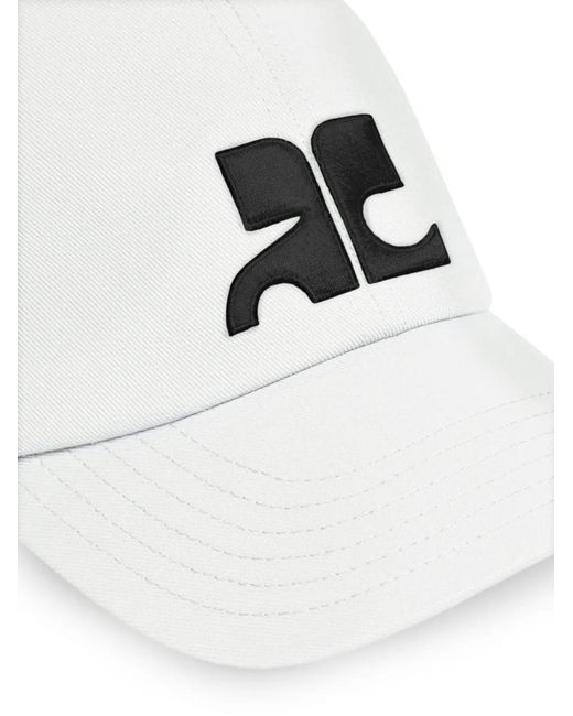 Courreges White Ac Baseballkappe Mit Logo-Patch