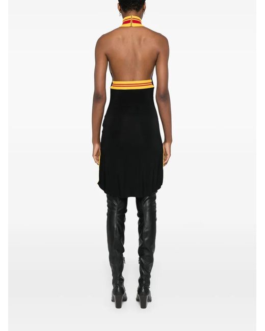 Off-White c/o Virgil Abloh Black Raised-Logo Mini Dress