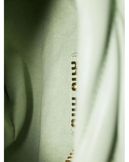 Miu Miu Green Small Wander Leather Shoulder Bag