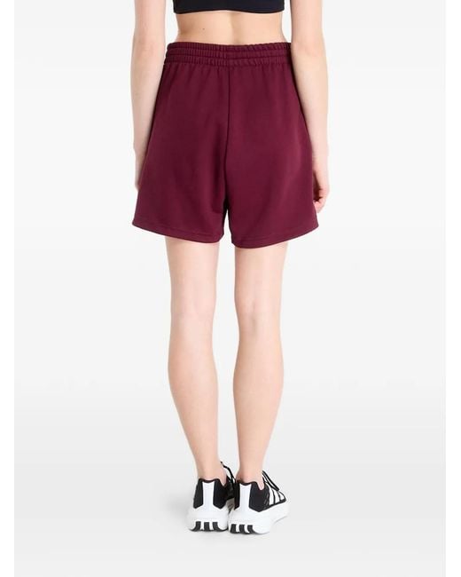 Adidas Red Studio Fleece Drawstring Shorts