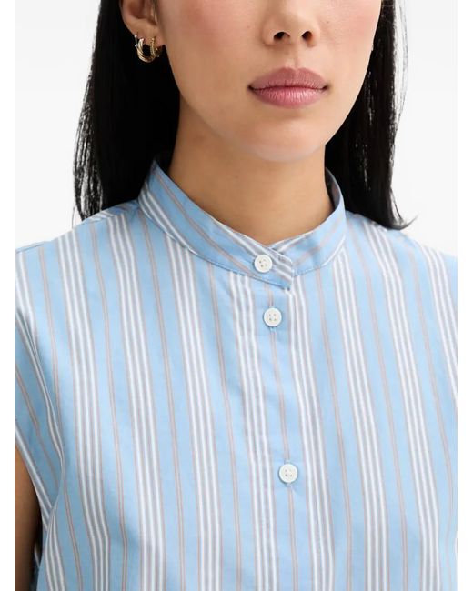 Marc O' Polo Blue Striped Drawstring-Hem Top