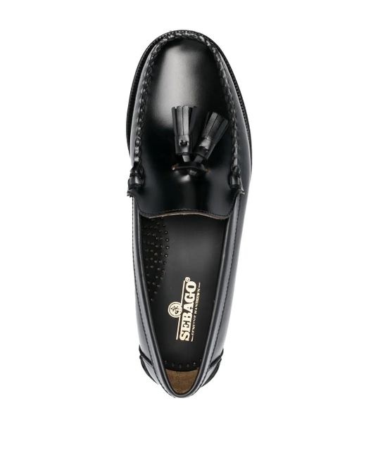 Sebago Black Tassel-Detail Leather Loafers for men