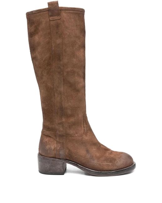 Moma Bottes À Talon Épais in Brown | Lyst