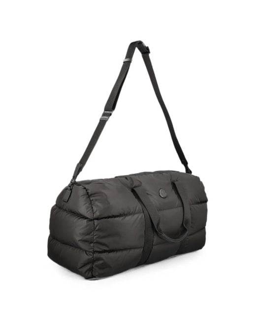 Moncler Black Quilted Logo-Patch Messenger Bag for men