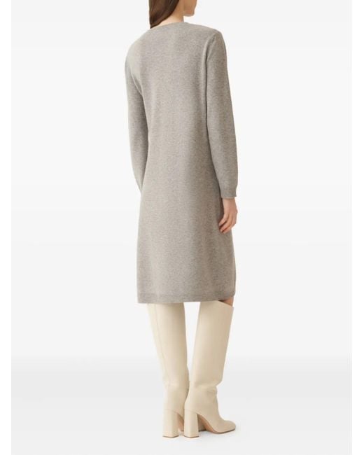 Fabiana Filippi Gray Twist-Detail Knitted Dress