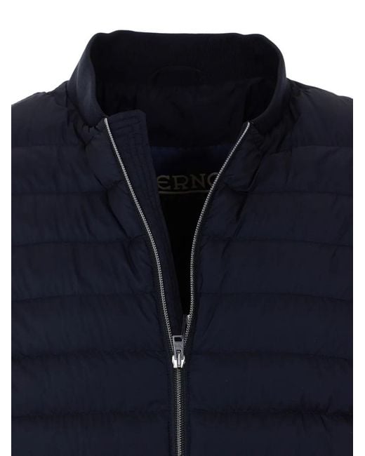 Herno Blue Zip Closure Pockets Jacket for men