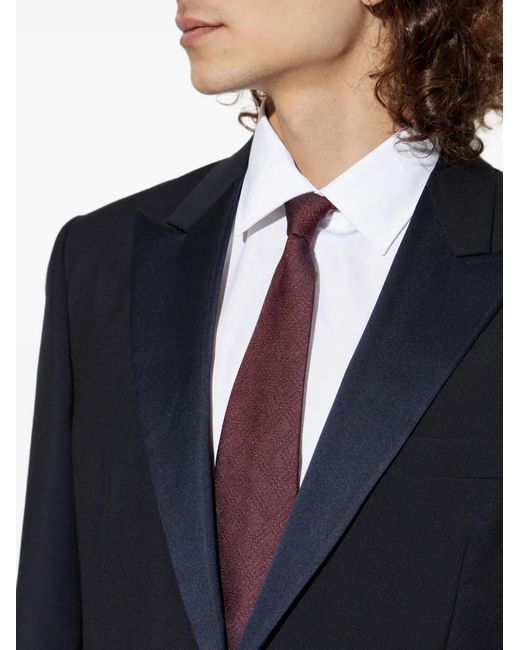 Etro Purple Cravate En Soie À Broderies Pegaso for men