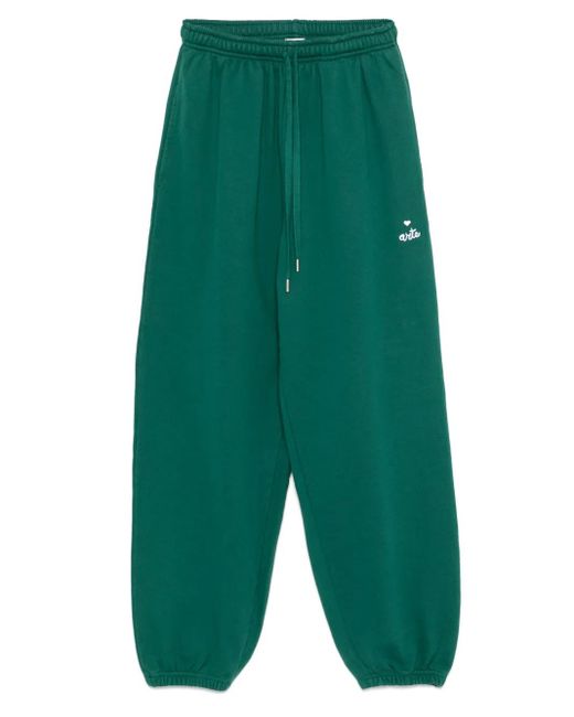 Arte' Green Heart-Logo Track Pants for men