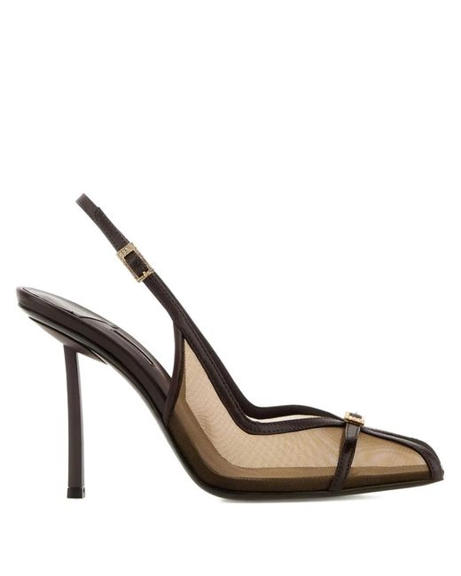 Le Silla White Vittoria Mesh Slingback Pumps
