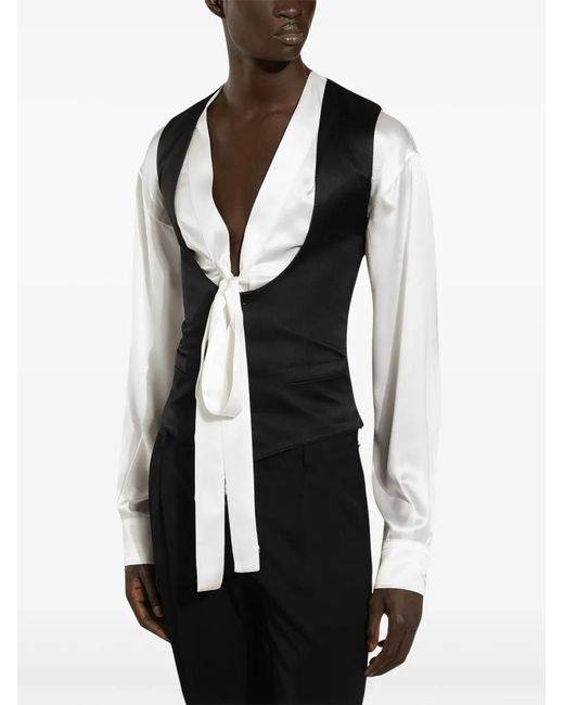 Dolce & Gabbana Black Single-Breasted Vest for men