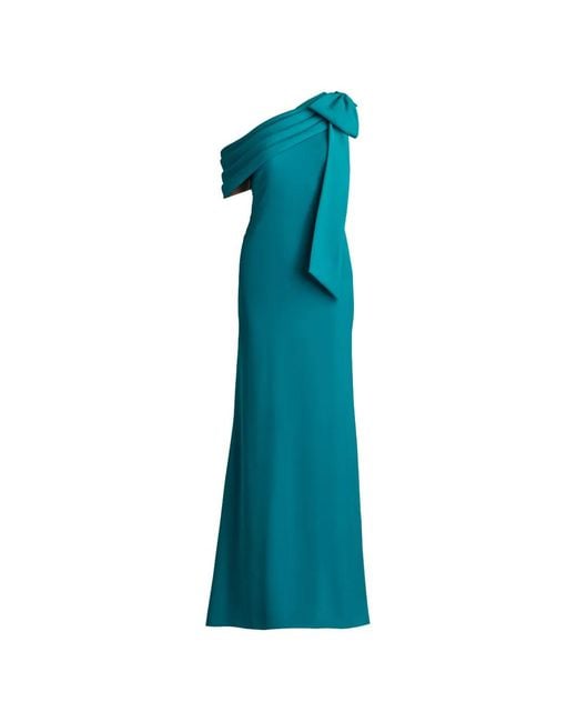 Tadashi Shoji Blue Cassia One-Shoulder Maxi Dress