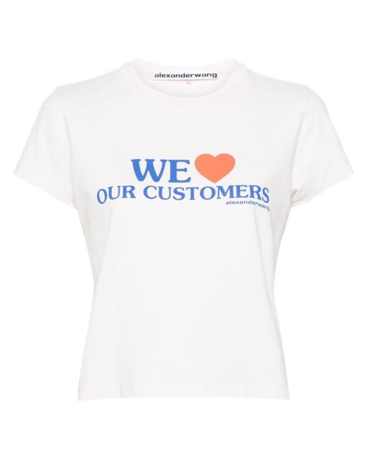 T-shirt à imprimé We Love Our Customers Alexander Wang en coloris White