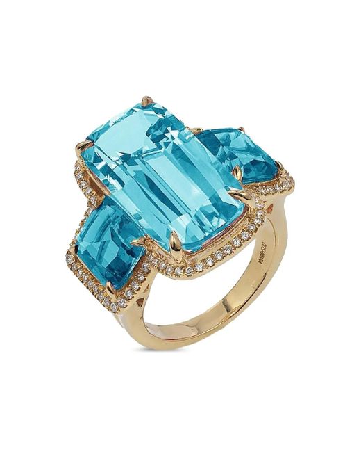 Goshwara Blue 18K Gossip Diamond Topaz Rings