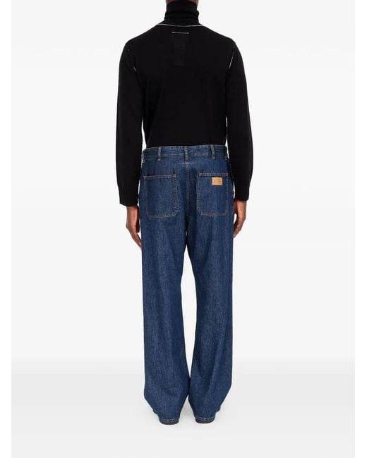 MM6 by Maison Margiela Blue Jean À Coupe Droite for men