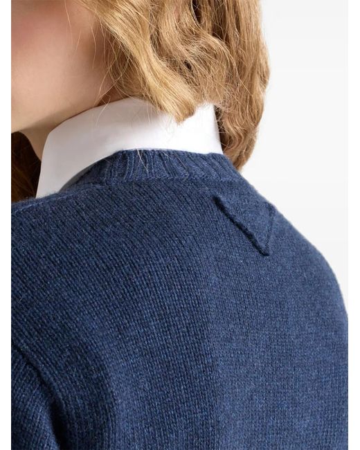 Prada Re-Cashmere Geribbelde Trui in het Blue