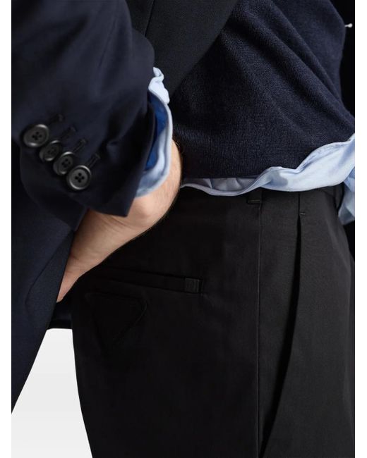 Prada Black Tech-Blend Cotton Twill Trousers, Spring/Summer 2025 for men