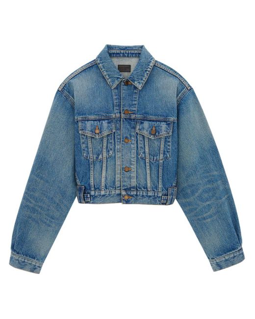 Saint Laurent Blue Vintage-Jeansjacke mit Waschung