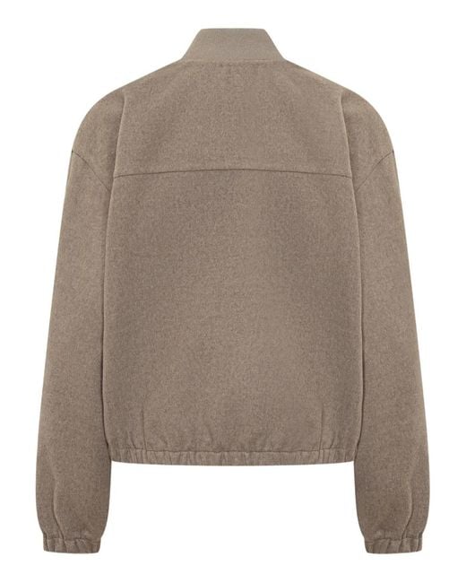 Brunello Cucinelli Brown Wool Bomber Jacket