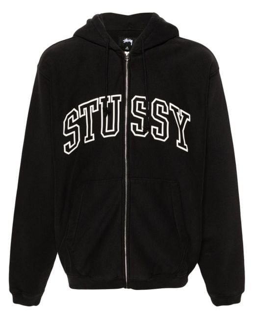 Stussy パーカー ブラック ジップ メンズ Stussy Outline Zip パーカー