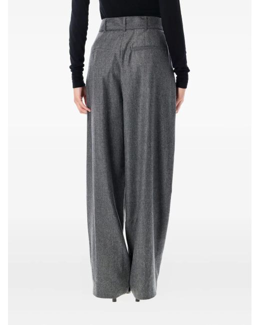 Soeur Black Belted Pleated Straight Trousers