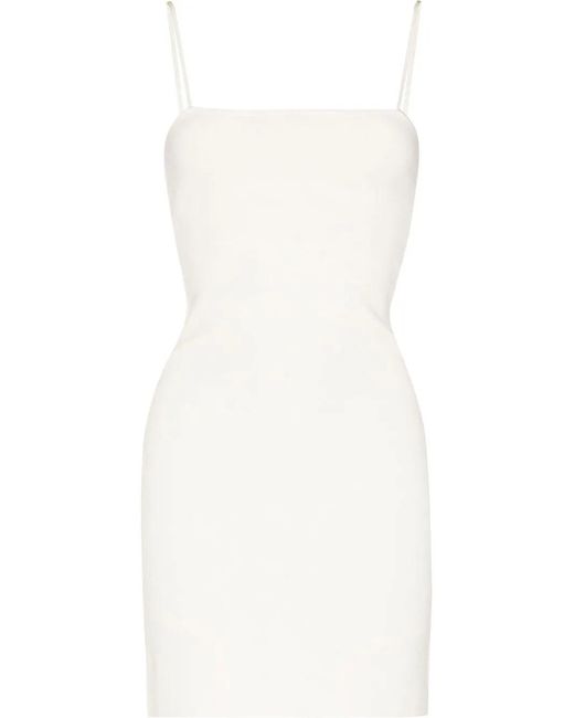 Fendi White Spaghetti-Strap Square-Neck Dress