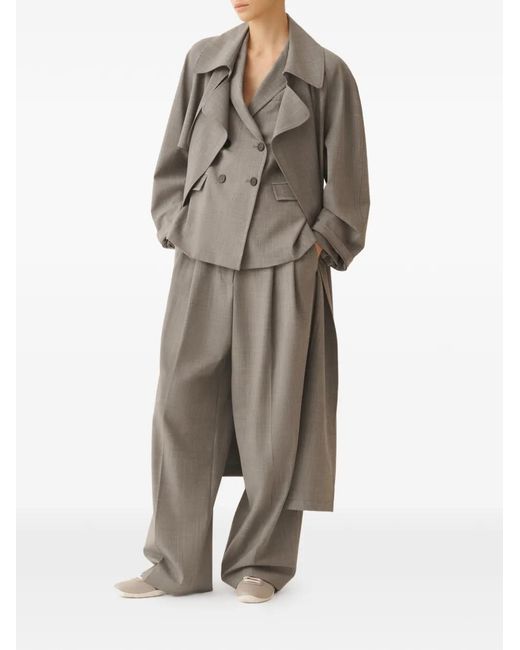 Fabiana Filippi Gray Double-Breasted Blazer