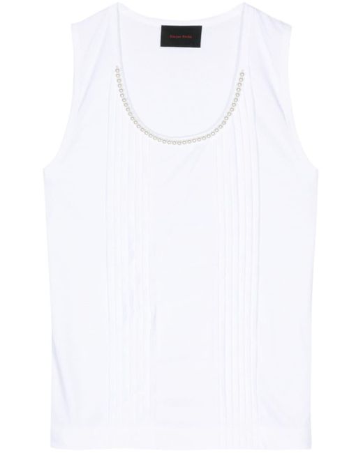 Simone Rocha White Pearl-necklace Cotton Tank Top for men