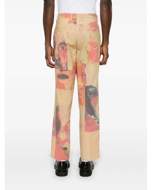 Kidsuper Yellow Collage Faces Trousers for men