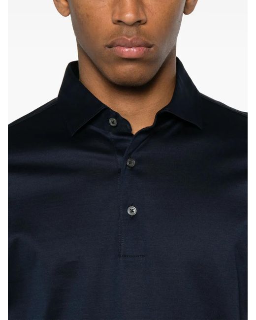 D4.0 Blue Cotton Polo Shirt for men
