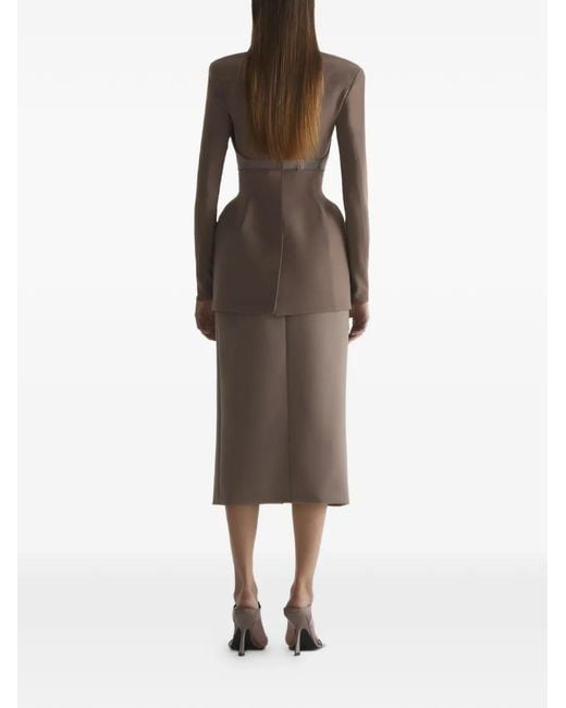Mugler Brown Cropped Top