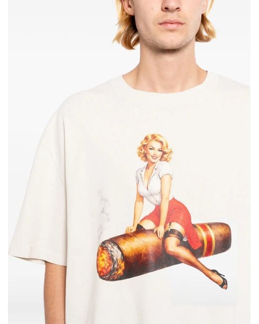 Melt White Graphic-Print T-Shirt for men