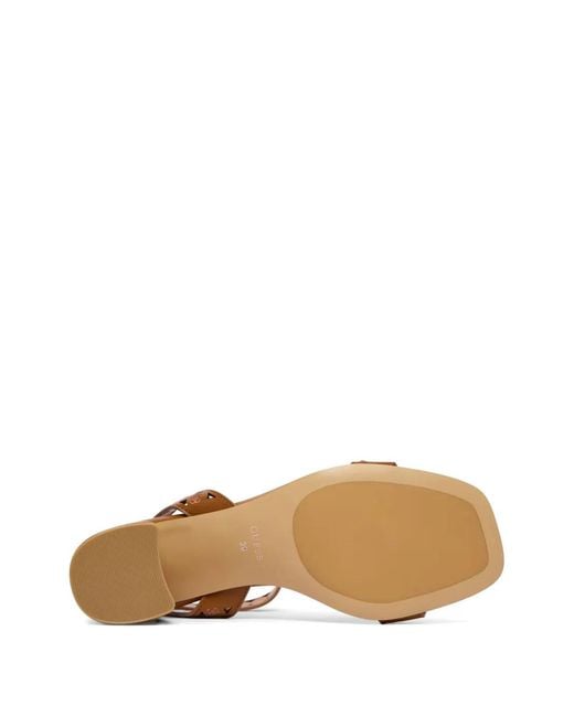 Guess Brown Gastine Logo-Debossed Sandals
