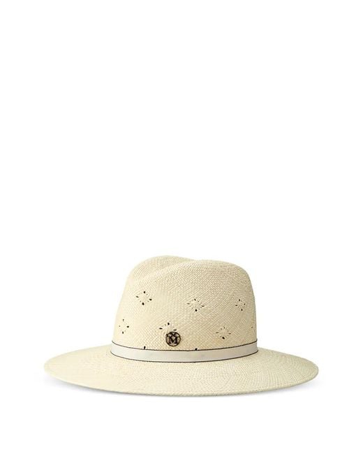 Maison Michel Natural Zango Perforated Fedora Hat