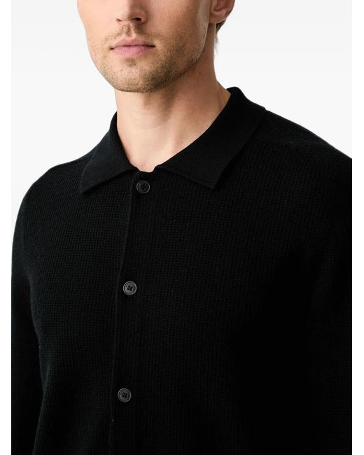 Marc O' Polo Black Button-Up Wool Cardigan for men