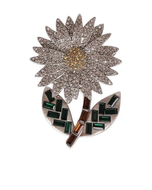 Weekend by Maxmara White Flower-Shaped Brooches