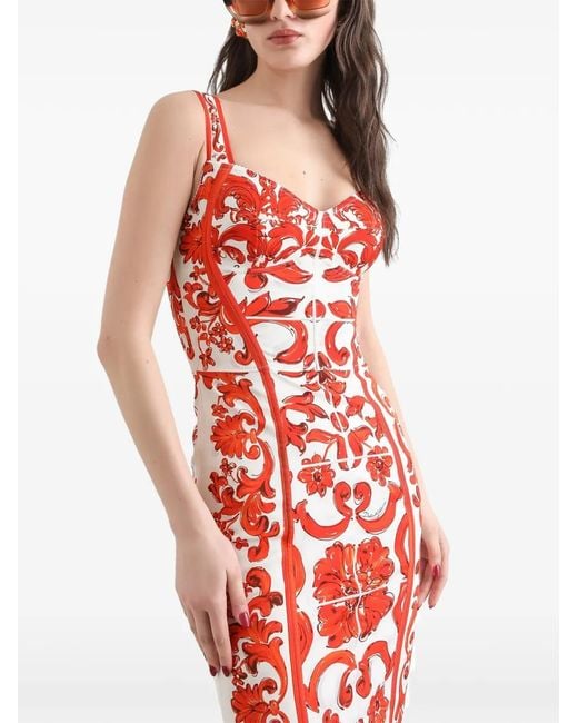 Dolce & Gabbana Red Silk Cocktail Dress