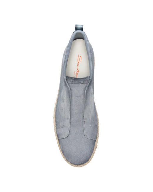 Santoni White Suede Espadrilles for men
