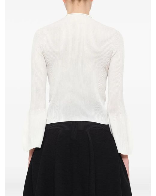 CFCL White Soft Portrait Bell-Sleeve Top