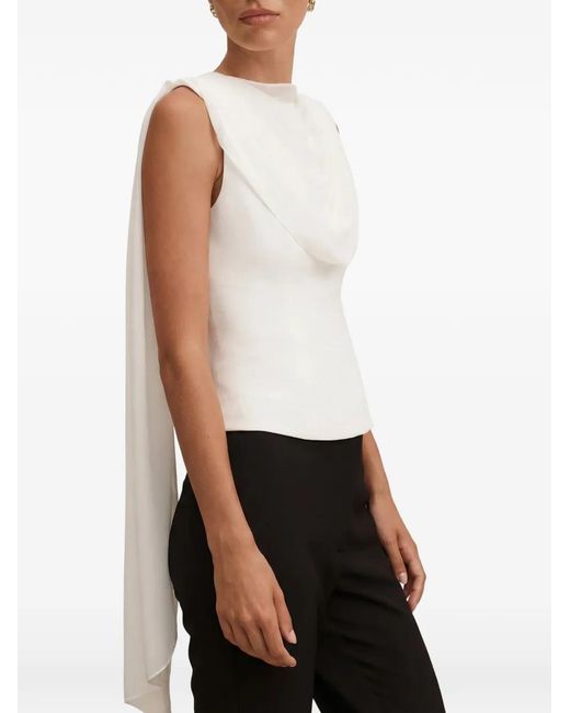 EVER NEW White Dara Draped Top