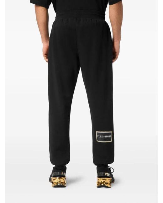 メンズ Philipp Plein Label Loose トラックパンツ Black